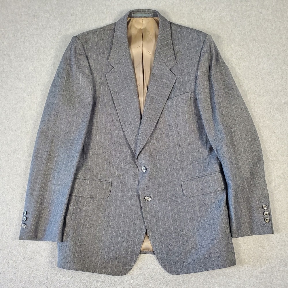 Christian Dior Monsieur Gray Pinstripe Wool Blazer Suit Jacket 40R 2 Button Coat